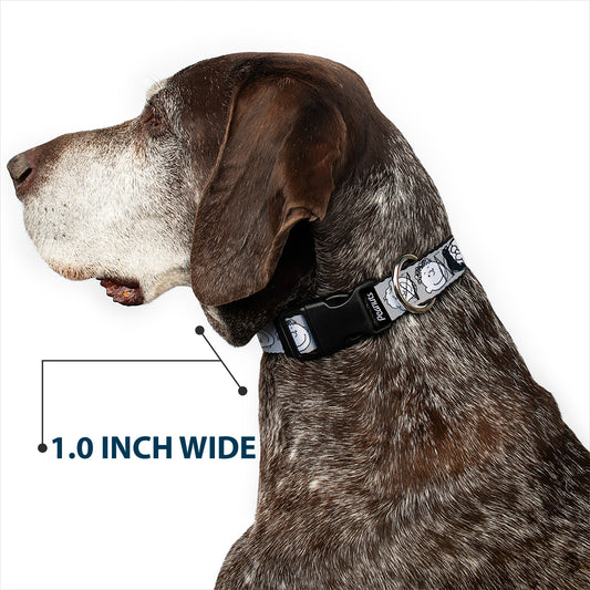 Peanuts Gang Expressions Dog Collar - Gray/Black/White-5