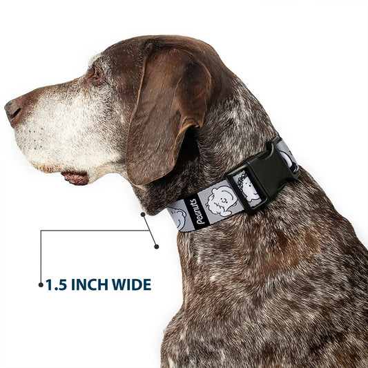 Peanuts Gang Expressions Dog Collar - Gray/Black/White-6