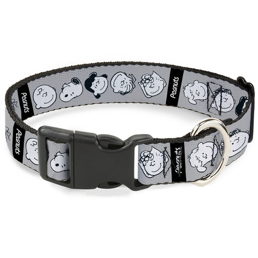 Peanuts Gang Expressions Dog Collar - Gray/Black/White-0