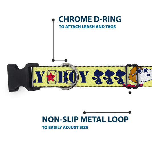 Peanuts Snoopy Flying Ace Dog Collar - Yellow/Blue/Red-4