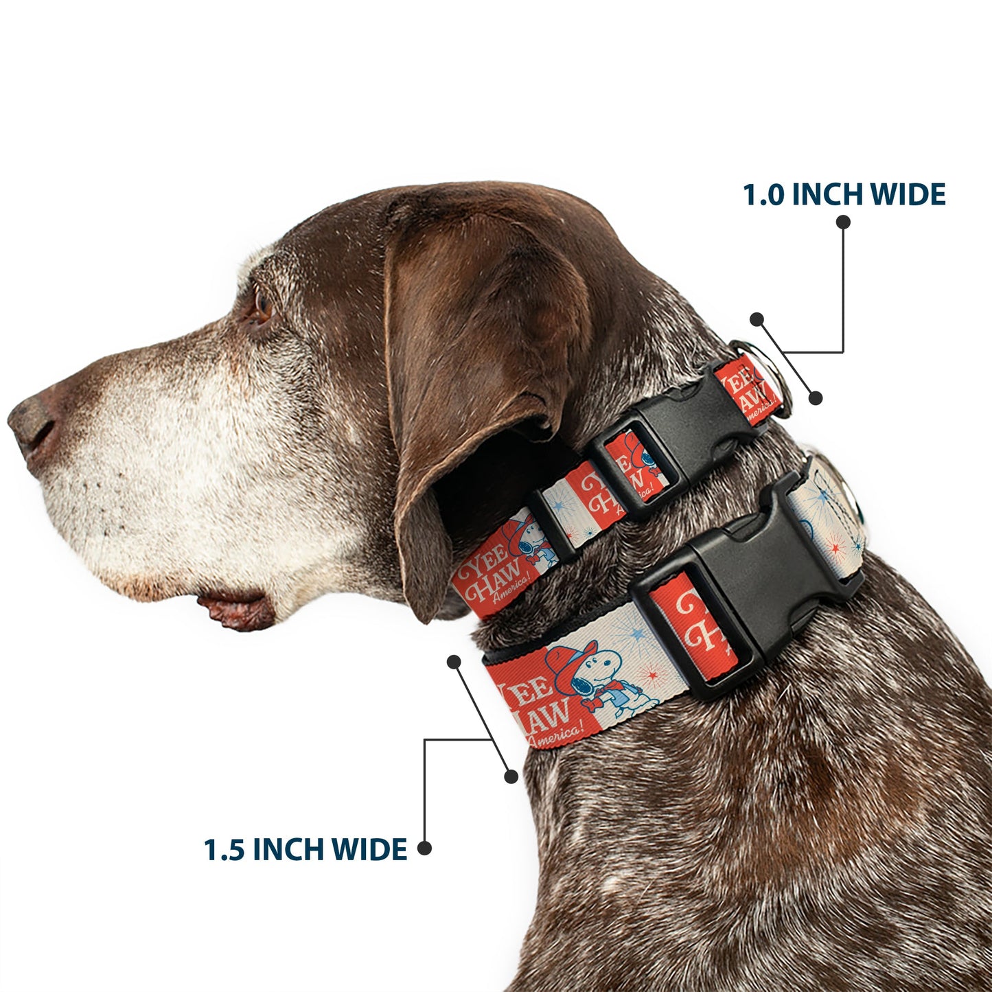 Peanuts Snoopy 'YEE HAW AMERICA' Plastic Dog Collar