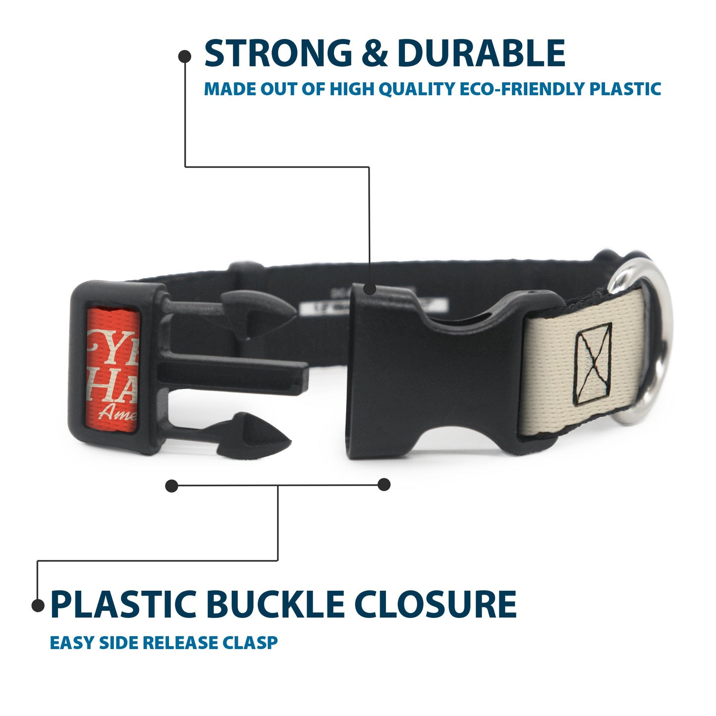 Peanuts Snoopy 'YEE HAW AMERICA' Plastic Dog Collar