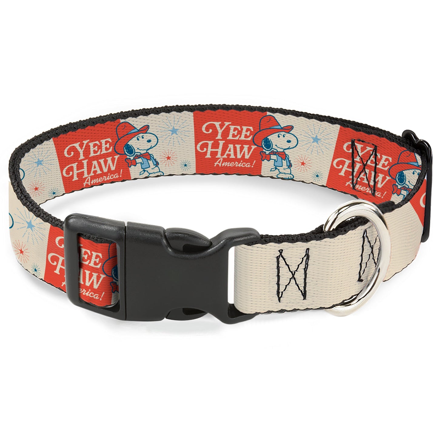 Peanuts Snoopy 'YEE HAW AMERICA' Plastic Dog Collar