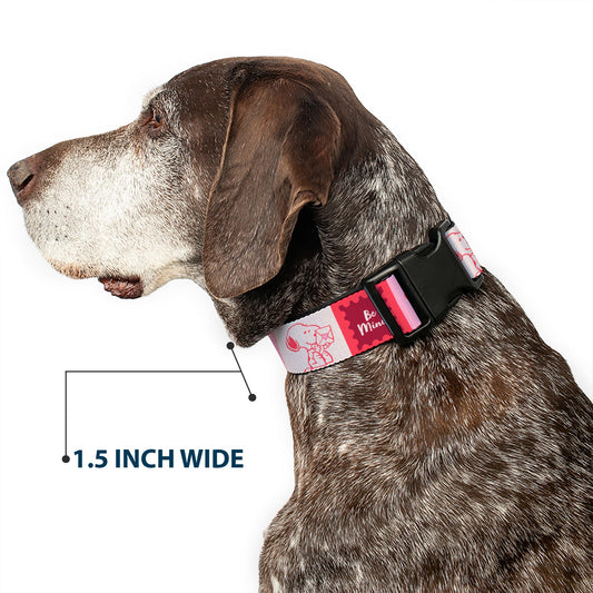 Plastic Clip Collar: Peanuts Snoopy 'BE MINE' Valentine Dog Collar-6