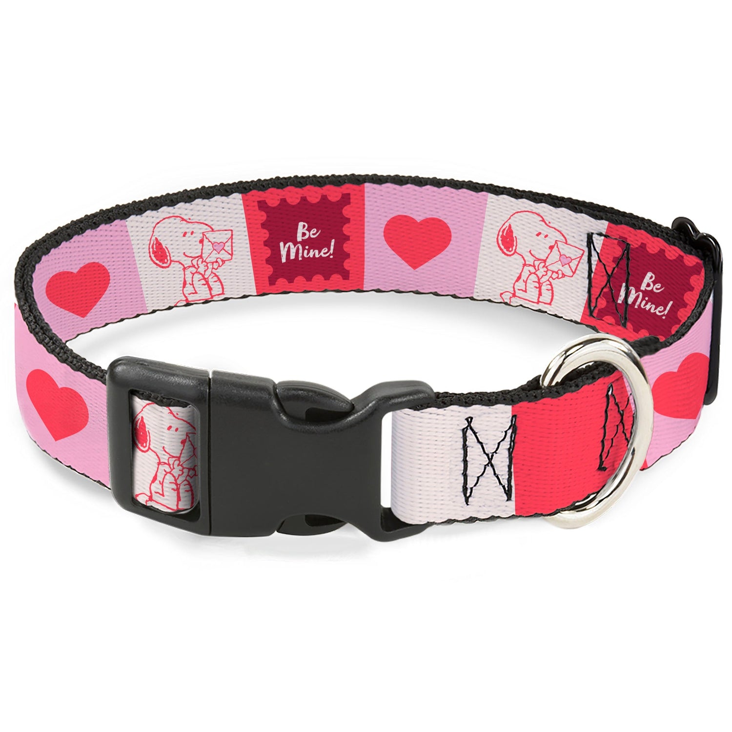 Plastic Clip Collar: Peanuts Snoopy 'BE MINE' Valentine Dog Collar