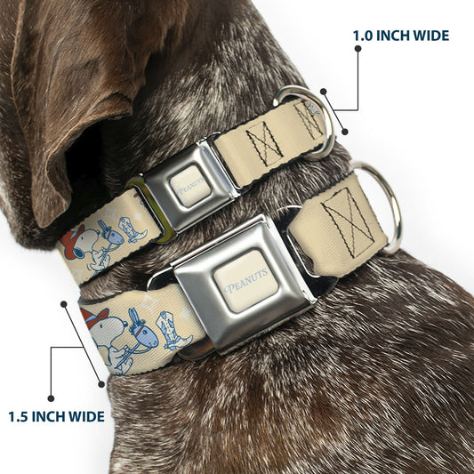 Peanuts Snoopy Dog Collar with Seatbelt Buckle - Desert Cowboy-1