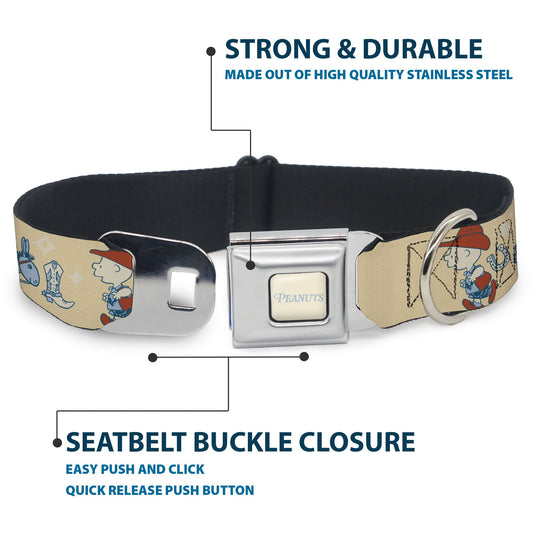 Peanuts Snoopy Dog Collar with Seatbelt Buckle - Desert Cowboy-3