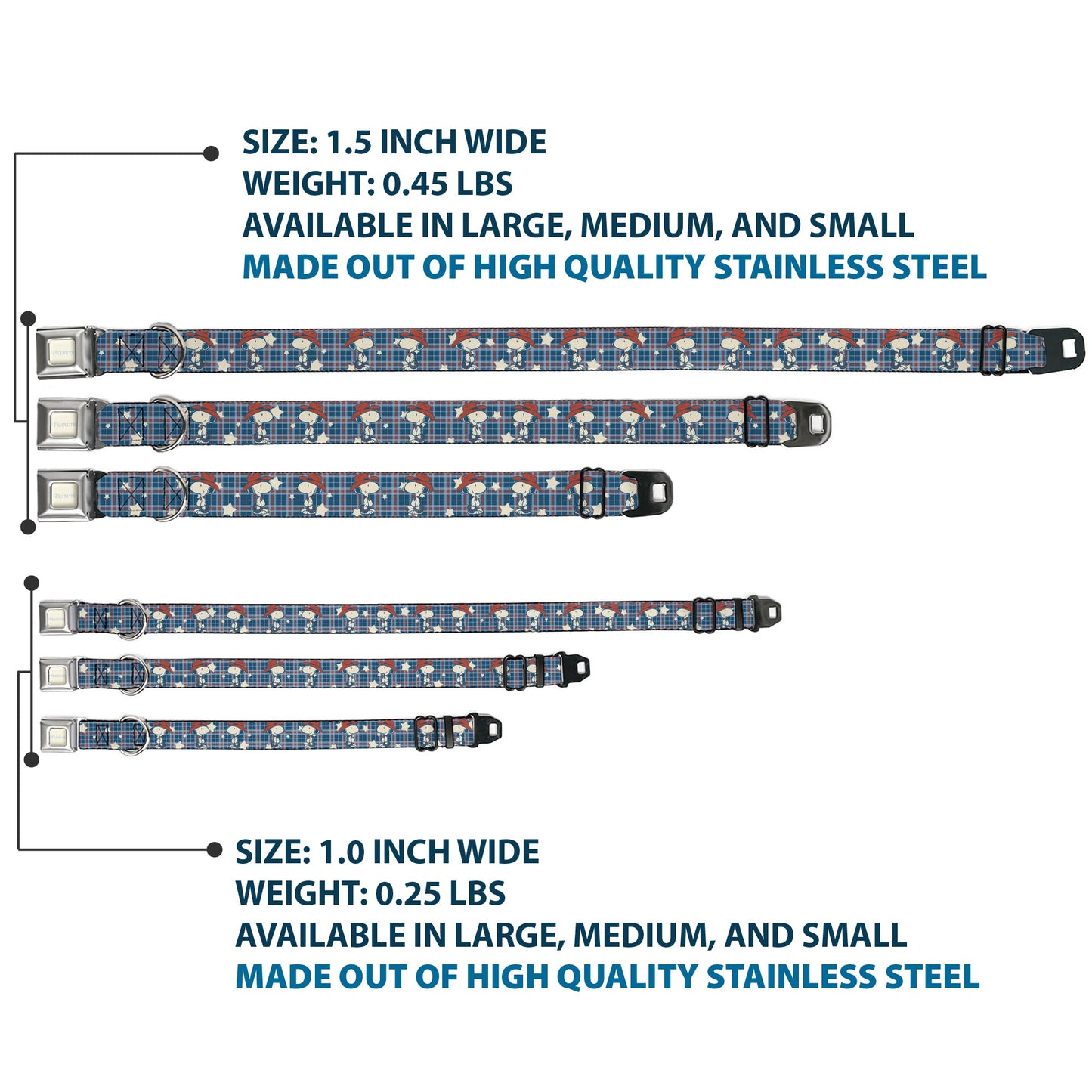 Dog Collar: Peanuts SeatBelt Buckle - Cowboy Snoopy