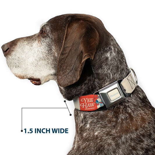 Dog Collar: Snoopy 'Yee Haw America' Seatbelt Buckle-6