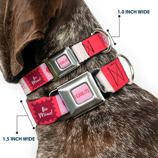 Dog Collar: Snoopy Valentine Seatbelt Buckle - Pink-1