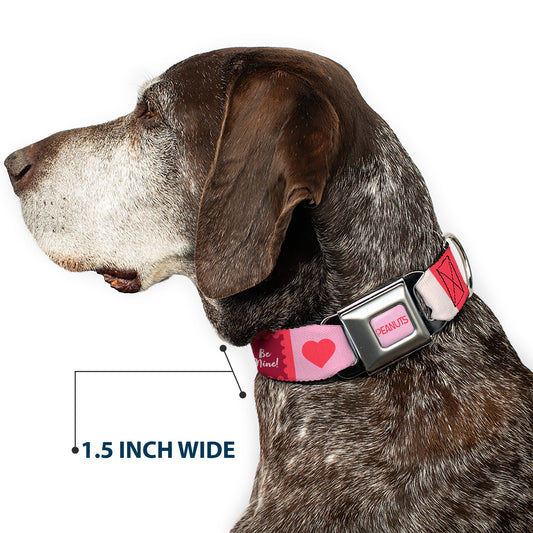 Dog Collar: Snoopy Valentine Seatbelt Buckle - Pink-6