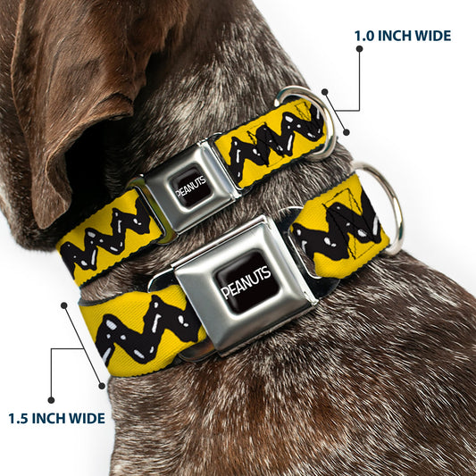 Peanuts Charlie Brown Zig Zag Seatbelt Buckle Dog Collar-1
