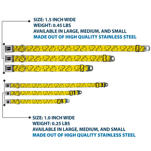 Peanuts Logo & Woodstock Seatbelt Dog Collar-2