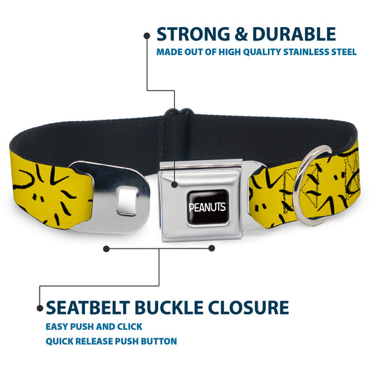 Peanuts Logo & Woodstock Seatbelt Dog Collar-3