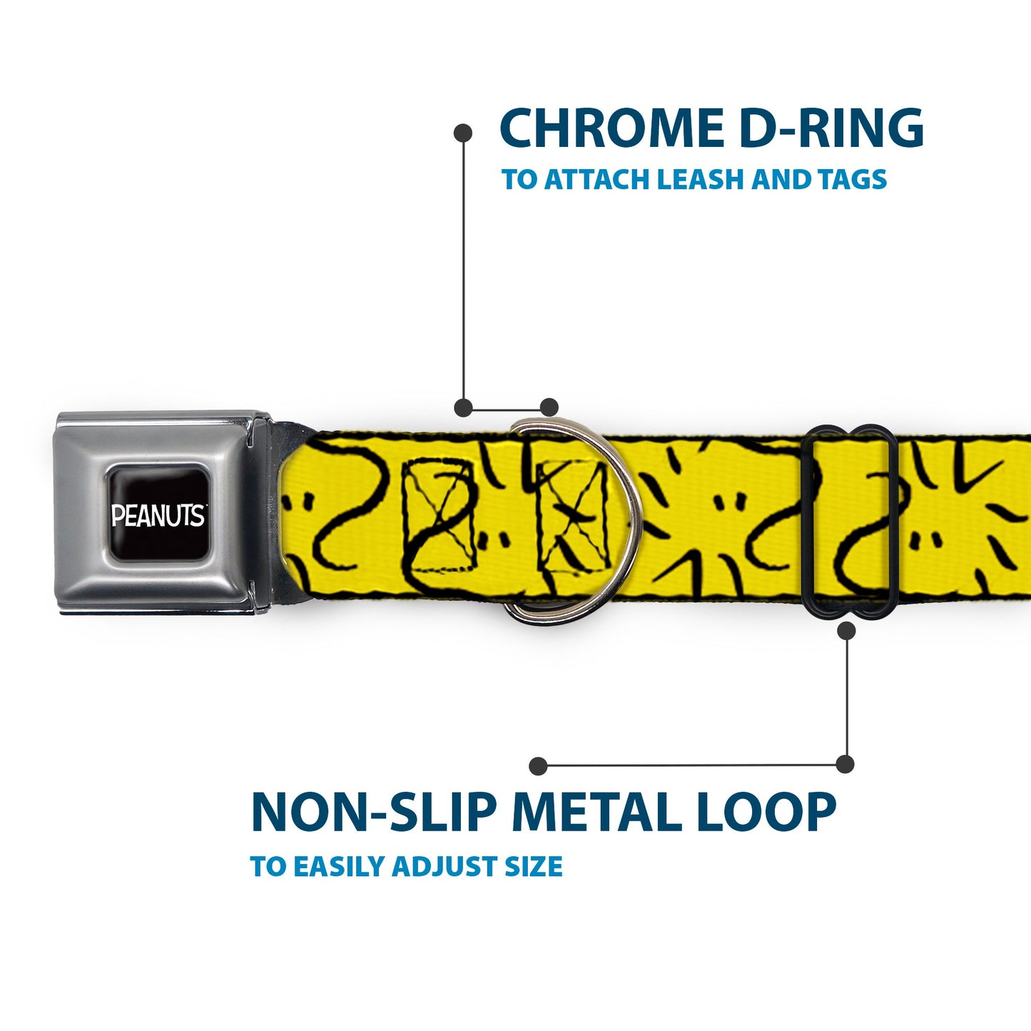 Peanuts Logo & Woodstock Seatbelt Dog Collar