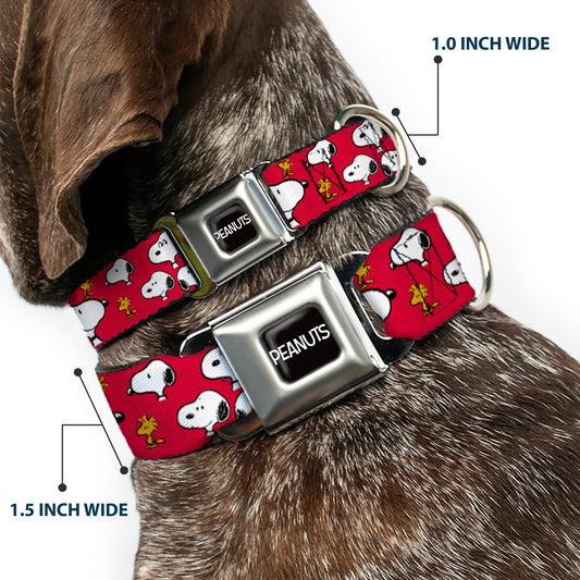 Snoopy & Woodstock Seatbelt Buckle Dog Collar-1
