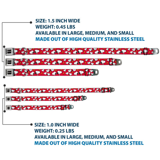 Snoopy & Woodstock Seatbelt Buckle Dog Collar-2