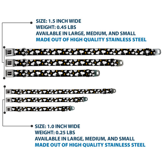 Peanuts Dog Collar with Snoopy & Woodstock Seatbelt Buckle-2