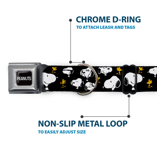 Peanuts Dog Collar with Snoopy & Woodstock Seatbelt Buckle-4