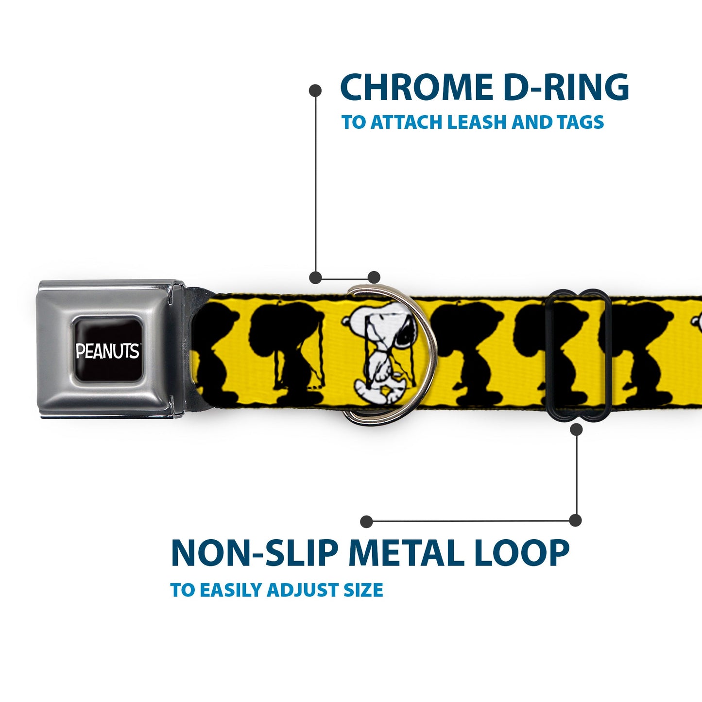 Snoopy Dog Collar - Seatbelt Buckle Design