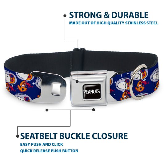 Peanuts Dog Collar with Astronaut Snoopy Seatbelt Buckle-3