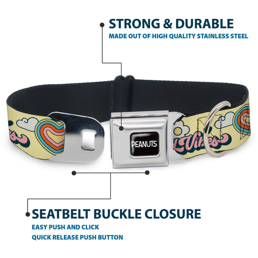 Peanuts Snoopy Dog Collar: Flying Ace & Woodstock Yellow Seatbelt Buckle-3