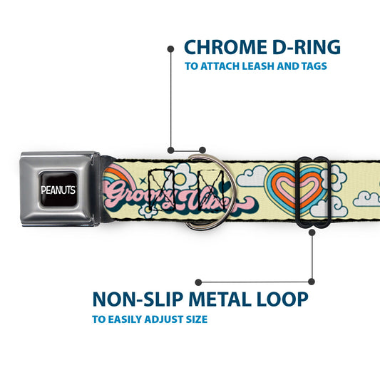 Peanuts Snoopy Dog Collar: Flying Ace & Woodstock Yellow Seatbelt Buckle-4