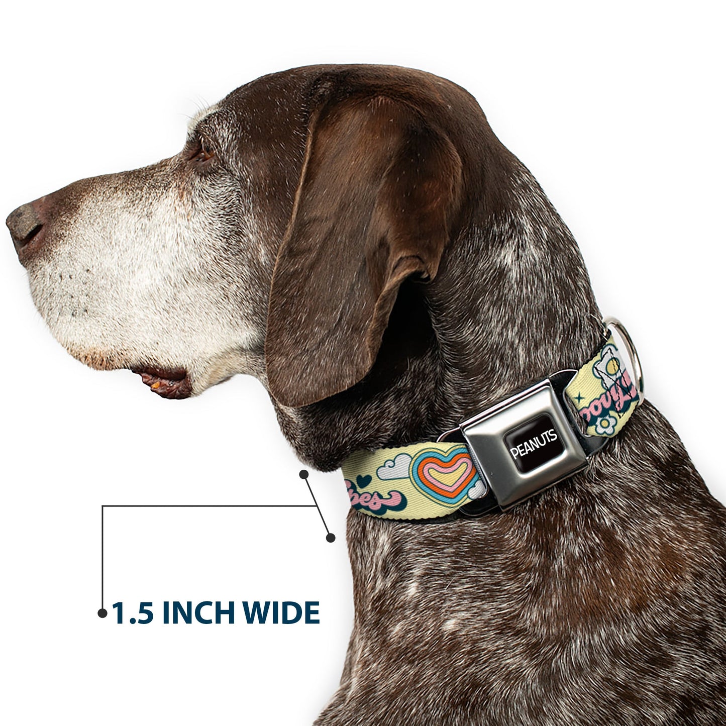 Peanuts Snoopy Dog Collar: Flying Ace & Woodstock Yellow Seatbelt Buckle