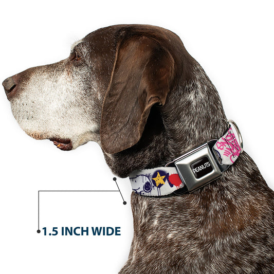 Peanuts Snoopy Woodstock Graffiti Seatbelt Dog Collar-6