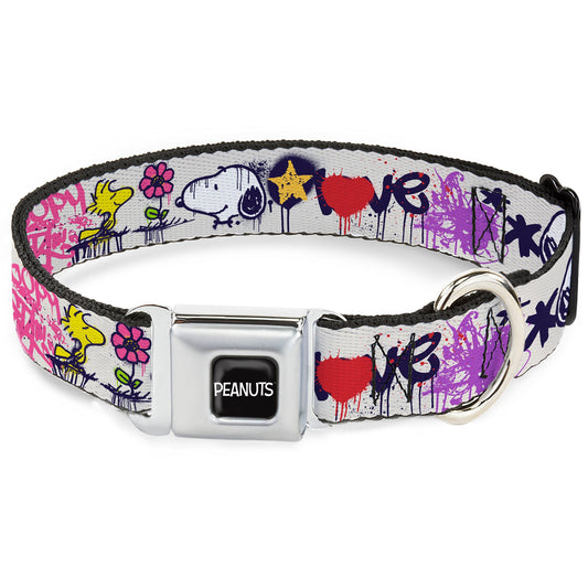 Peanuts Snoopy Woodstock Graffiti Seatbelt Dog Collar-0