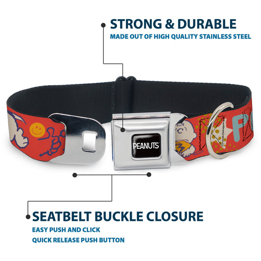 Peanuts Title Logo Seatbelt Buckle Dog Collar-3
