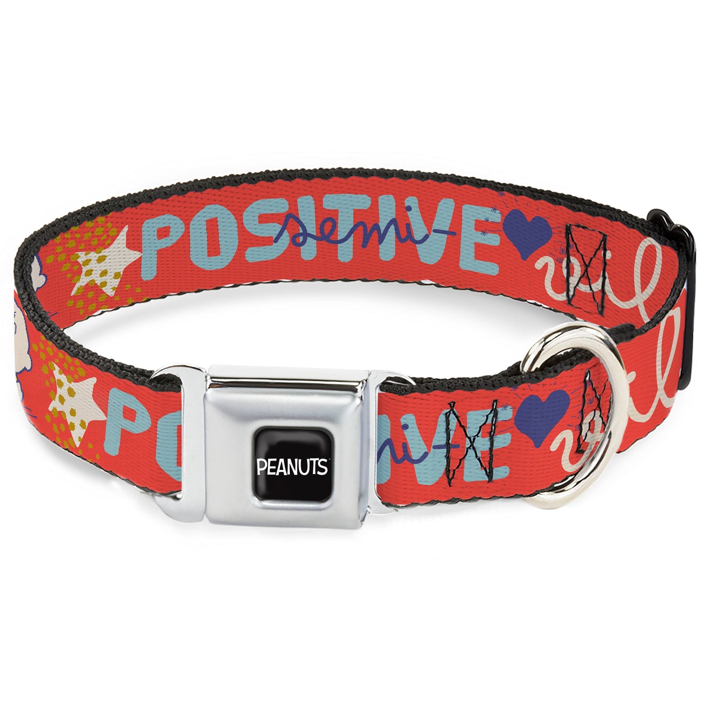 Peanuts Title Logo Seatbelt Buckle Dog Collar