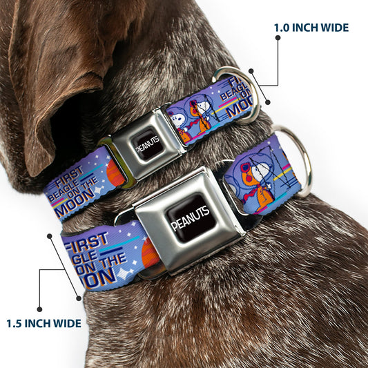Peanuts Seatbelt Buckle Dog Collar - Astronaut Snoopy & Title Logo-7