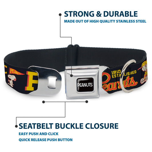 Peanuts Dog Collar - Athletic Club Varsity Logo Seatbelt Buckle-3