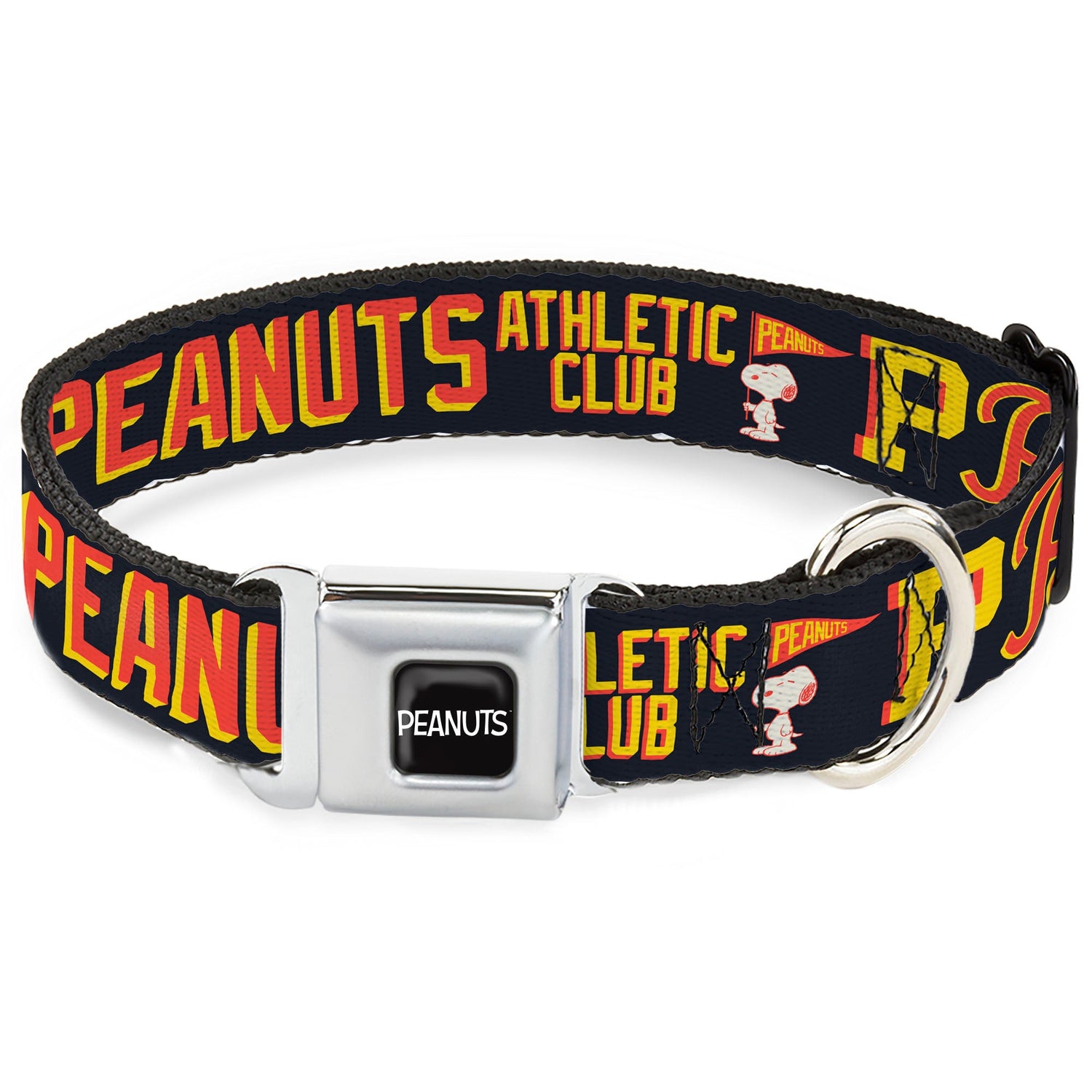 Peanuts Dog Collar - Athletic Club Varsity Logo Seatbelt Buckle
