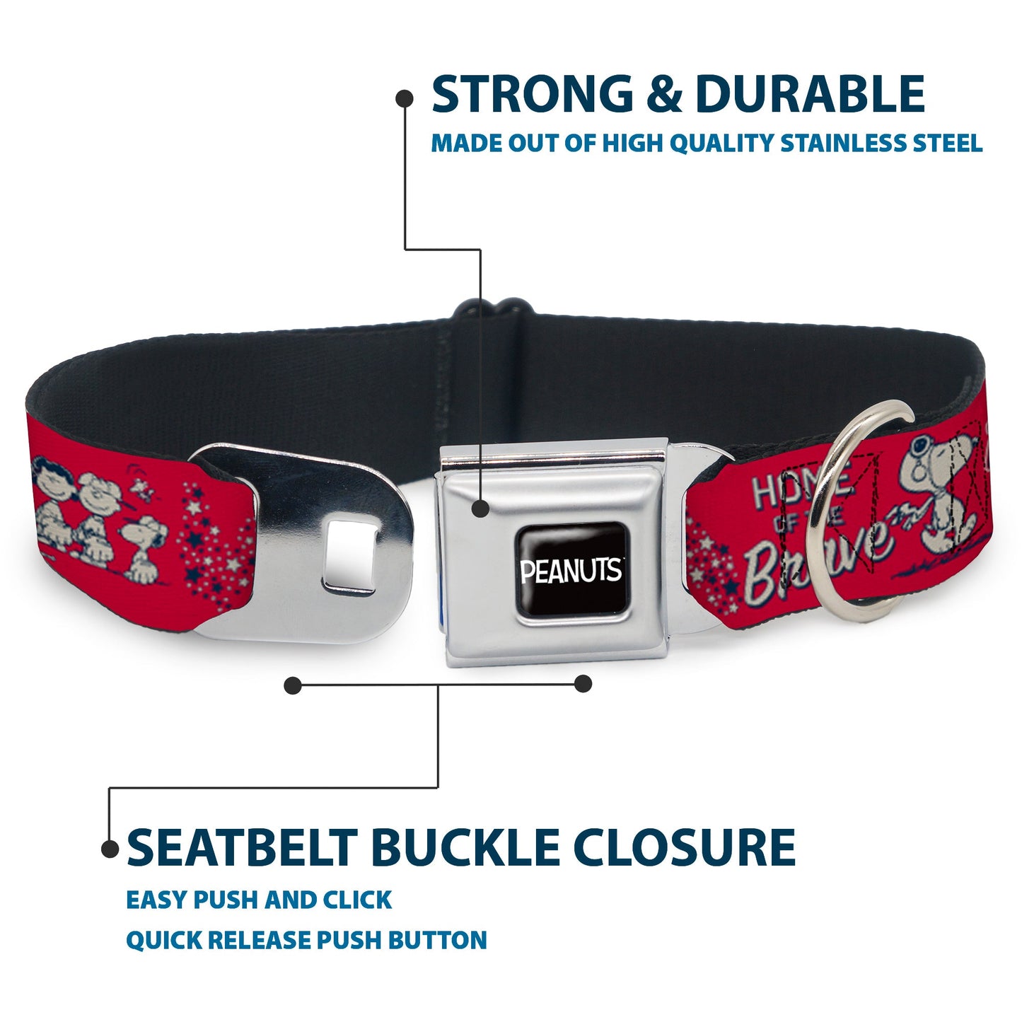 Peanuts Seatbelt Dog Collar - Authentic Buckle | The Peanuts Store