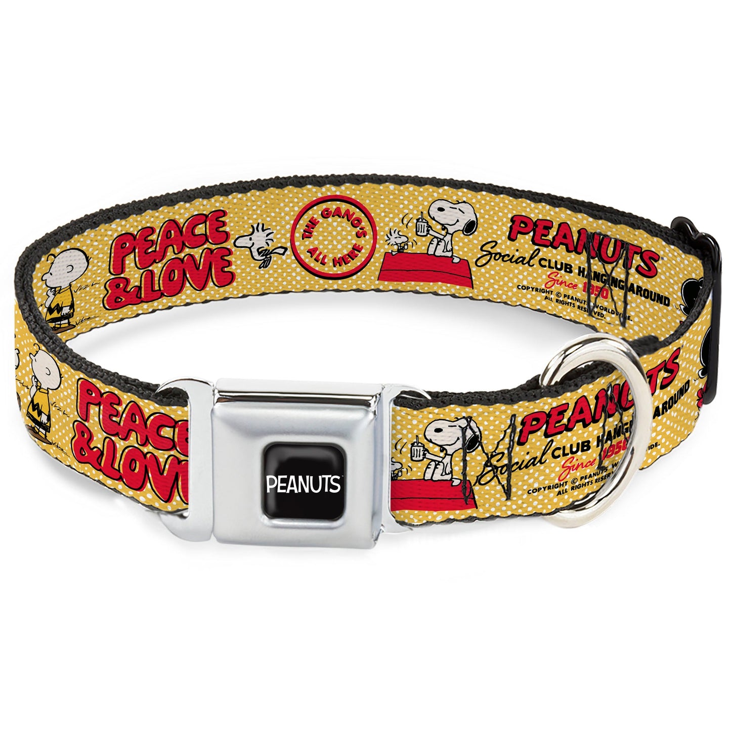 Peanuts Dog Collar: Seatbelt Buckle Style
