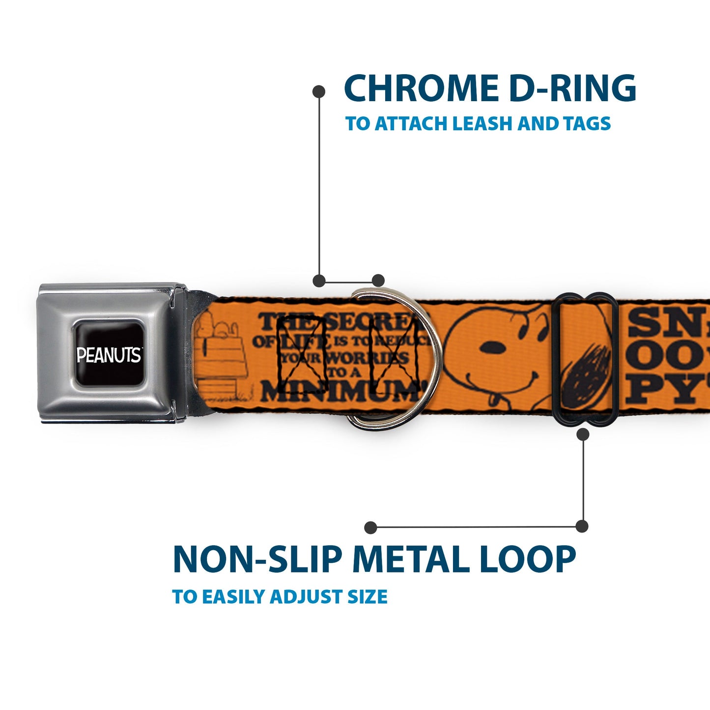 Dog Collar: Snoopy Poses & Quotes Seatbelt Buckle Collar | The Peanuts Store
