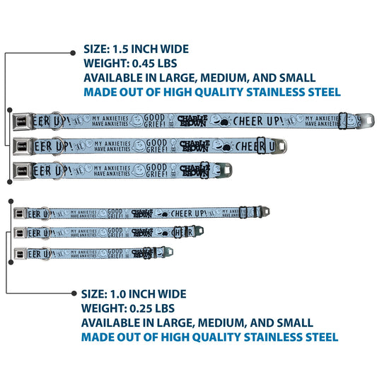 Charlie Brown Poses Seatbelt Buckle Dog Collar | The Peanuts Store-2