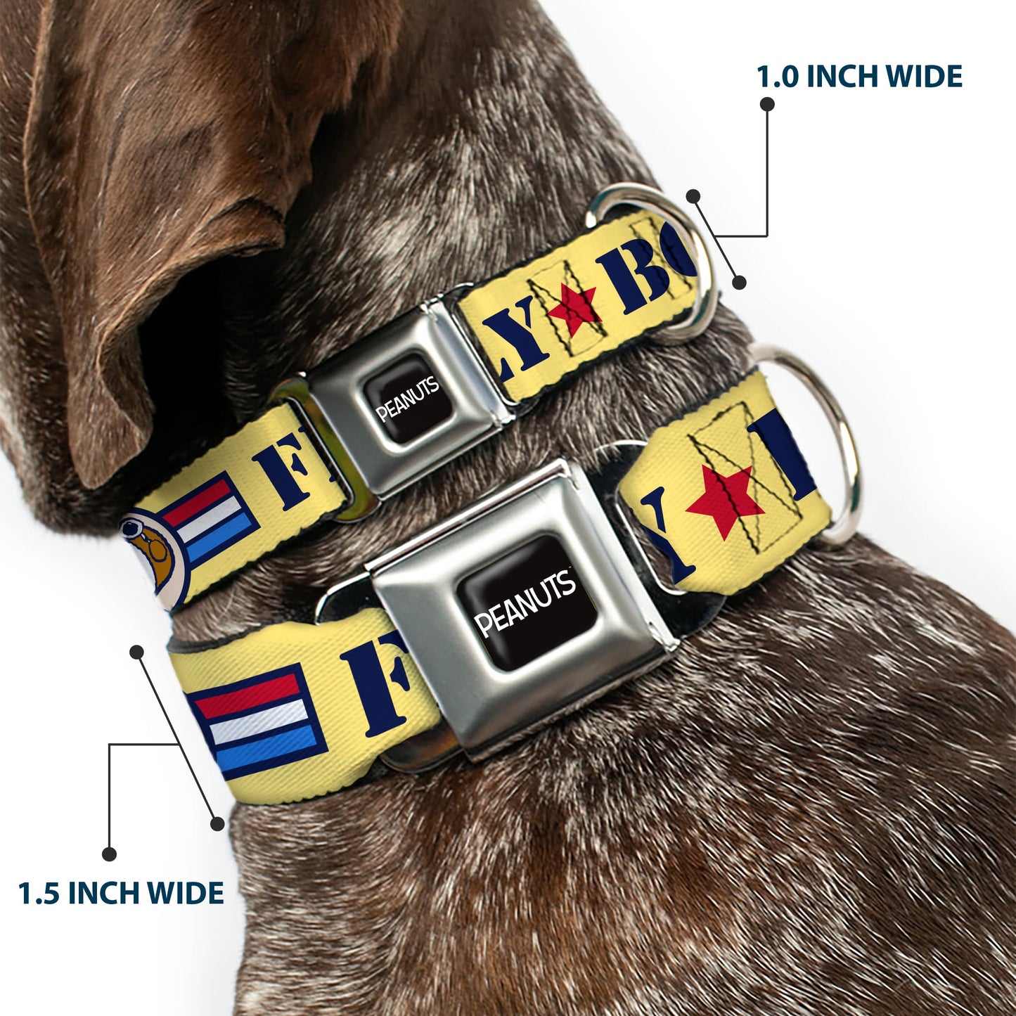 Peanuts Snoopy Flying Ace Dog Collar with Seatbelt Buckle