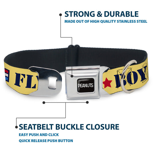 Peanuts Snoopy Flying Ace Dog Collar with Seatbelt Buckle-3