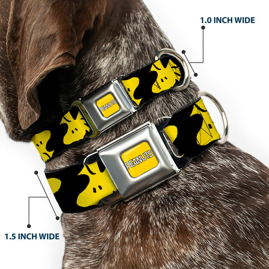 Peanuts Dog Collar: Seatbelt Buckle with Woodstock Fun.-1