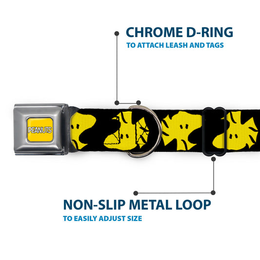 Peanuts Dog Collar: Seatbelt Buckle with Woodstock Fun.-4