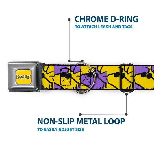 Peanuts Dog Collar with Title Logo Seatbelt Buckle-4
