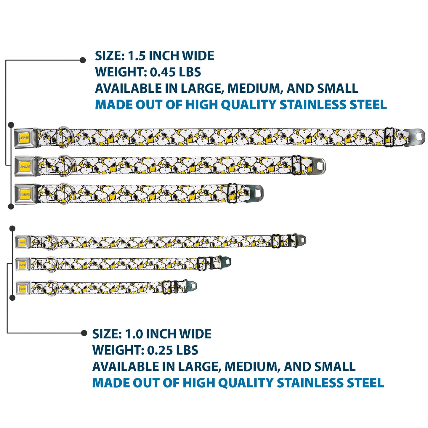 Peanuts Snoopy Pose Stacked Dog Collar