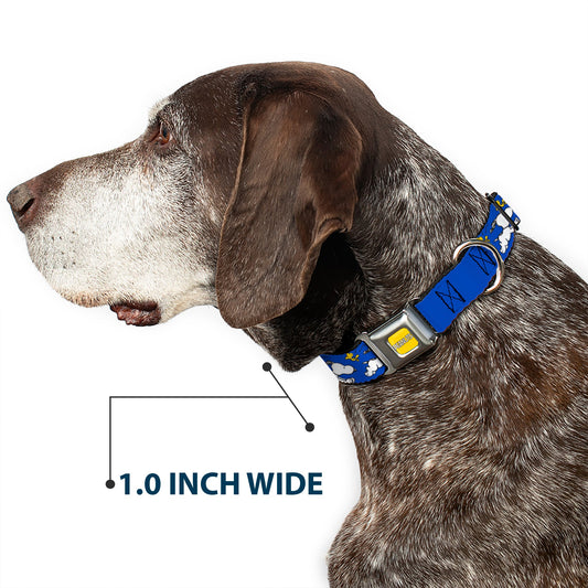 Dog Collar: Snoopy Woodstock Blue Seatbelt Design-5