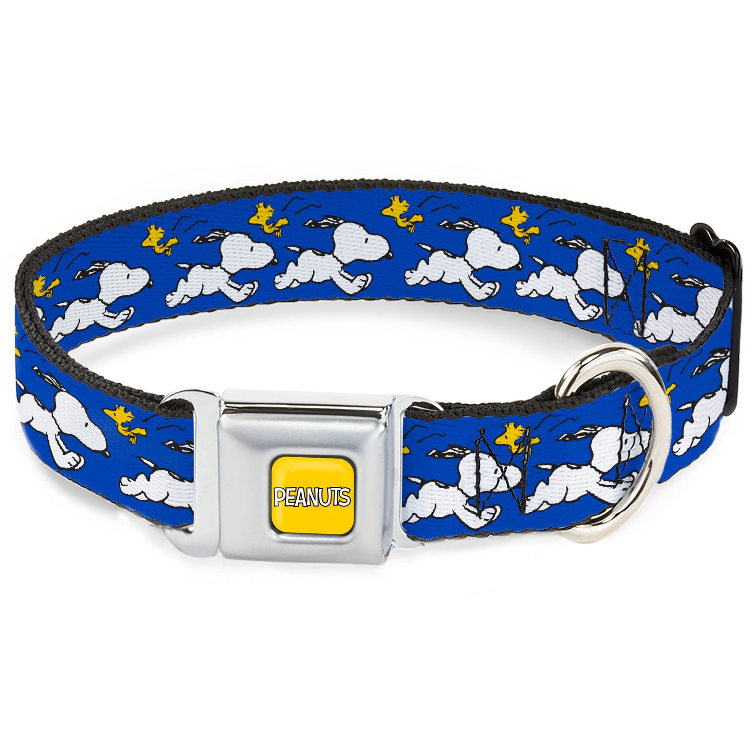 Dog Collar: Snoopy Woodstock Blue Seatbelt Design
