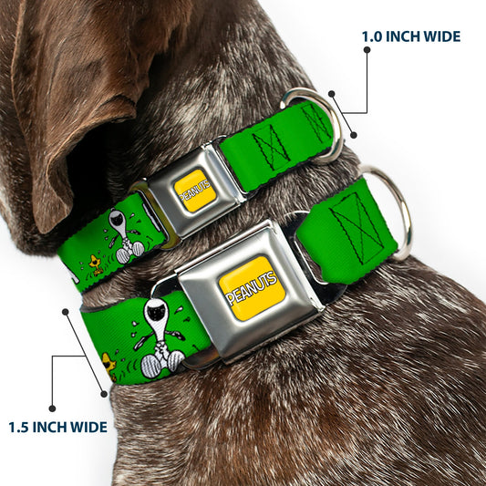 Snoopy & Woodstock Laughing Seatbelt Dog Collar-1