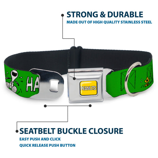 Snoopy & Woodstock Laughing Seatbelt Dog Collar-3
