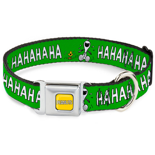 Snoopy & Woodstock Laughing Seatbelt Dog Collar-0